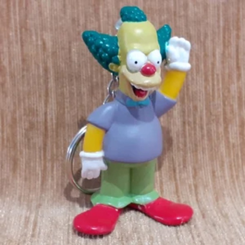 Krusty the Clown 1997 Fox Keyring, Key, Chain, Fob, Ring, The Simpsons TV Show.